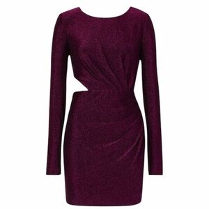 Bergdorf Goodman MILLY Korin Cutout Purple Shimmer Mini Dress. Size Small.